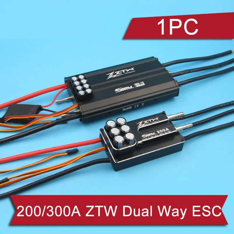 1 шт. ZTW 200A 300A двойной способ бесщеточный ESC 2 8S 6 14S Lipo полный водонепроницаемый