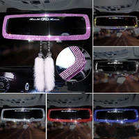 car rearview mirror decoration creative personality cute diamond studded car interior mirror decoration products for women
