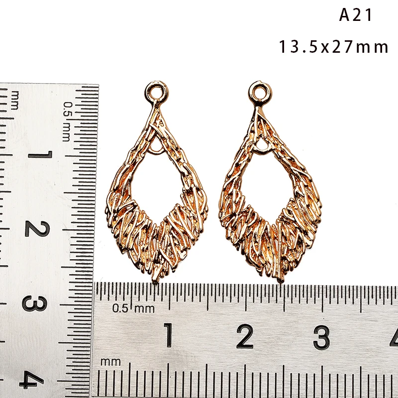 Новейшие 4 шт. / лот сверкающие цирконы KC Gold Color Charms подвески Dangle Bib Earring Diy материалы для изготовления ручных украшений.