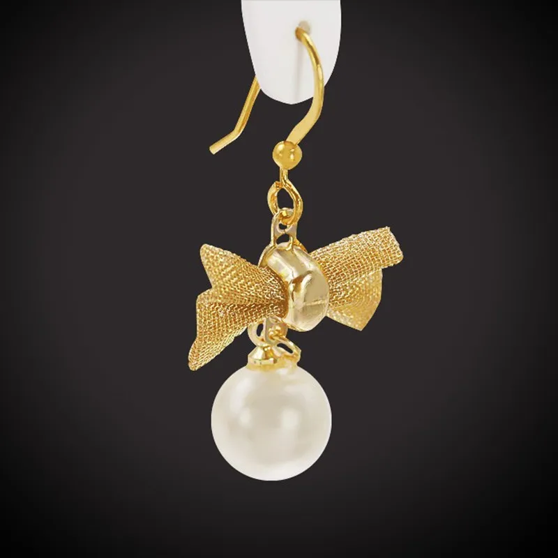 Модные Имитационные жемчужные серьги подвески для женщин простой золотистый