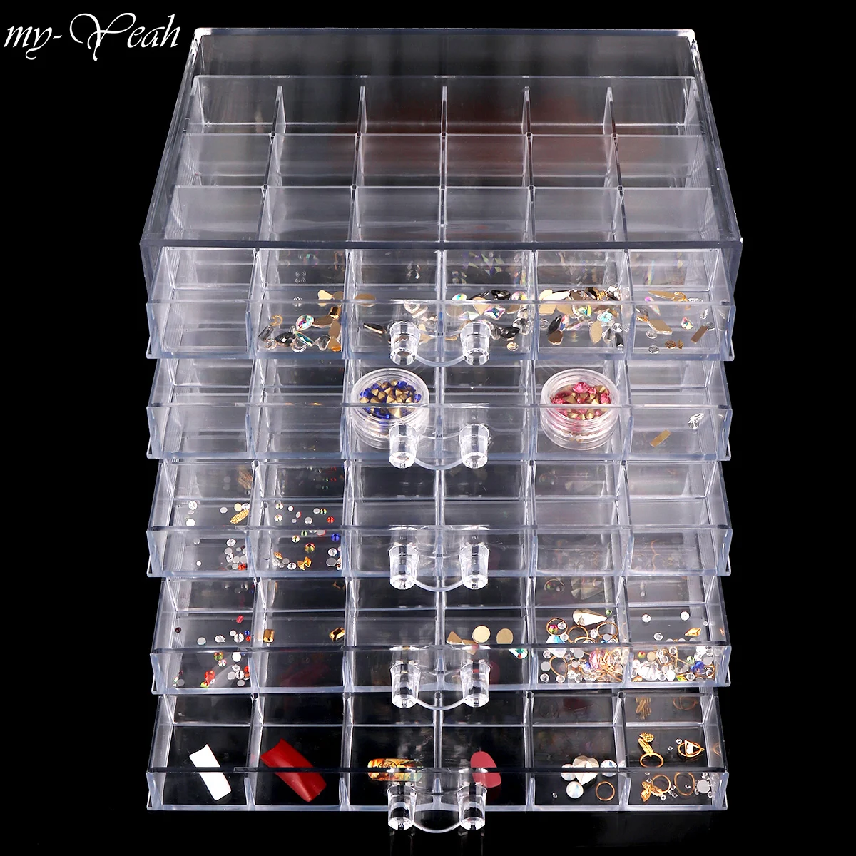 120 сеток прозрачный ящик для хранения украшений стразы бусины аксессуары