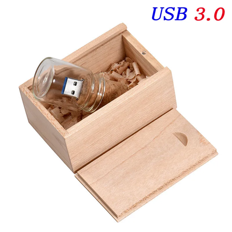 Black PWERONE USB 3,0 стеклянная бутылка с пробкой USB флеш-накопитель стеклянная бутылка Флешка 4 ГБ 8 ГБ 16 ГБ 32 ГБ 64 ГБ свадебный подарок - Цвет: Black