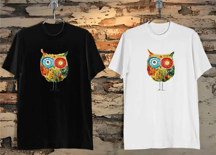 Милые телефоны на Windows Comic белые и черные футболки с рисунком Совы из мультфильма