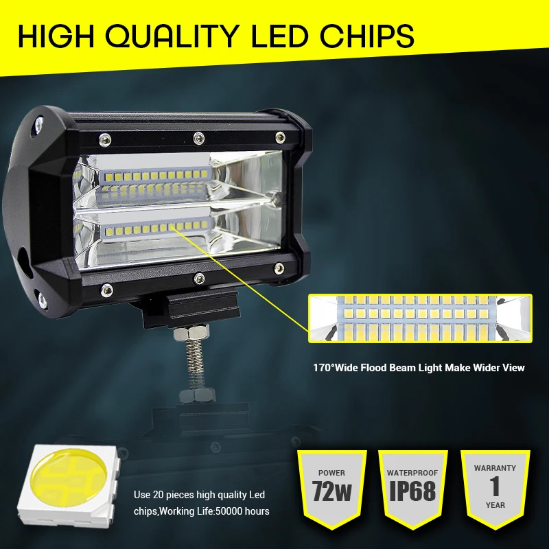 4 &quot5&quot дальнего света тумана внедорожный светодиодный рабочий Автомобиль