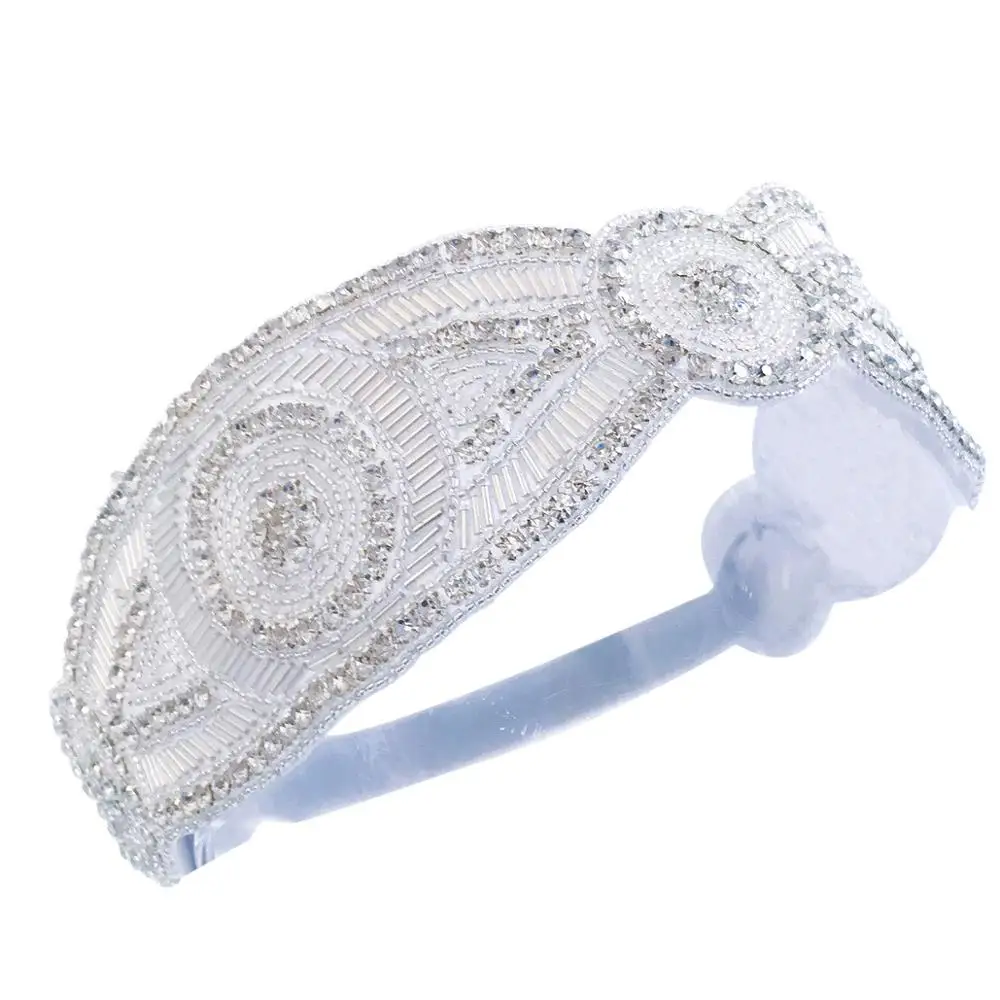 

1920s Headband Women Headpiece Feather Flapper Headband Great Gatsby Headdress Vintage Hair accessories White Headband