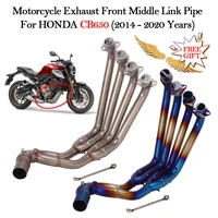 motorcycle exhaust escape modified motor muffler front connection middle link pipe for honda cb650 2014 15 16 17 18 19 2020 tube