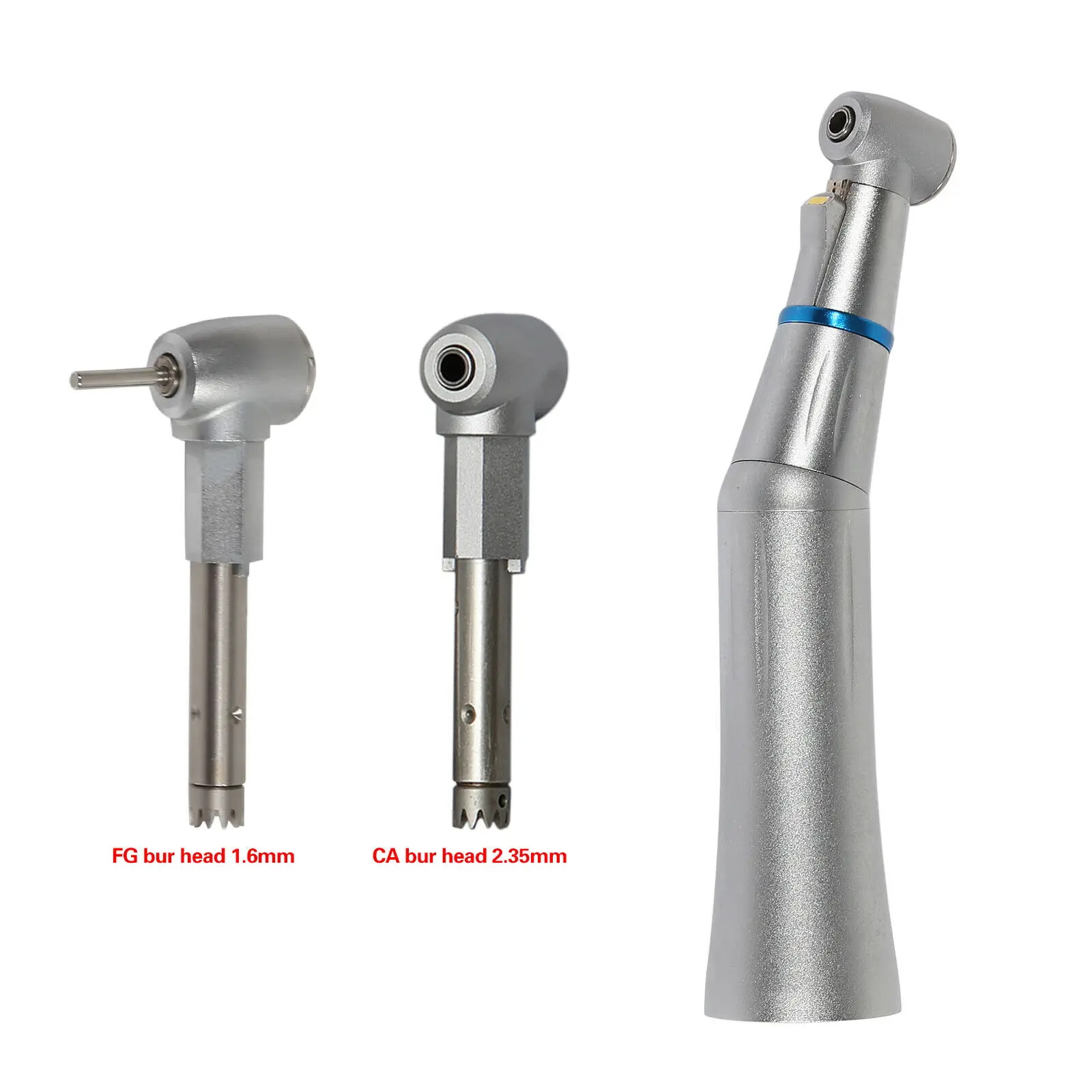 

Dental FG1.6mm/CA2.35 mm Head Fit LED E-generator Contra Angle Inner Water Spray Push Button Type Low Speed Handpiece Turbine