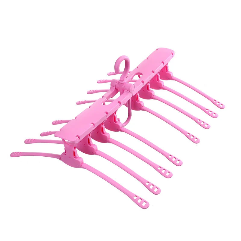 

Clothes Folding Hanger Rack 360 Rotating Double Hook Clothing Organizer for Home Travel C44