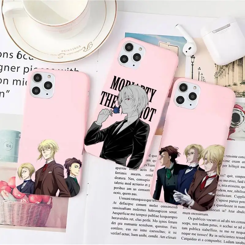 

Moriarty The Patriot anime Phone Case Candy Color for iPhone 6 7 8 11 12 s mini pro X XS XR MAX Plus