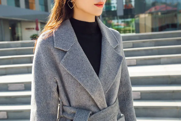 Новое Трендовое женское Шерстяное кашемировое пальто длинная куртка верхняя