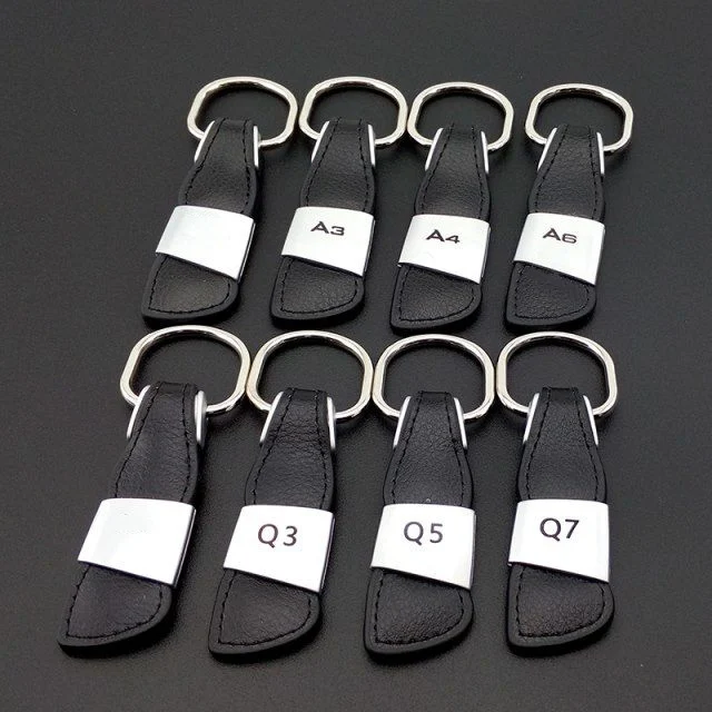 Автомобильная эмблема значок из натуральной кожи брелок для Audi A1 A3 A4 A5 A6 A7 A8 TT Q2 Q3 Q5