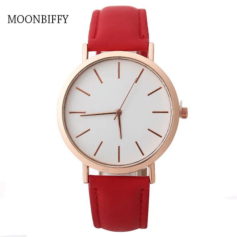 

Women Watches Fashion Rose Gold Minimalism Simple Leather Band Quartz Analog Wrist Watch Luxury Ladies Casual Dress Clock #c