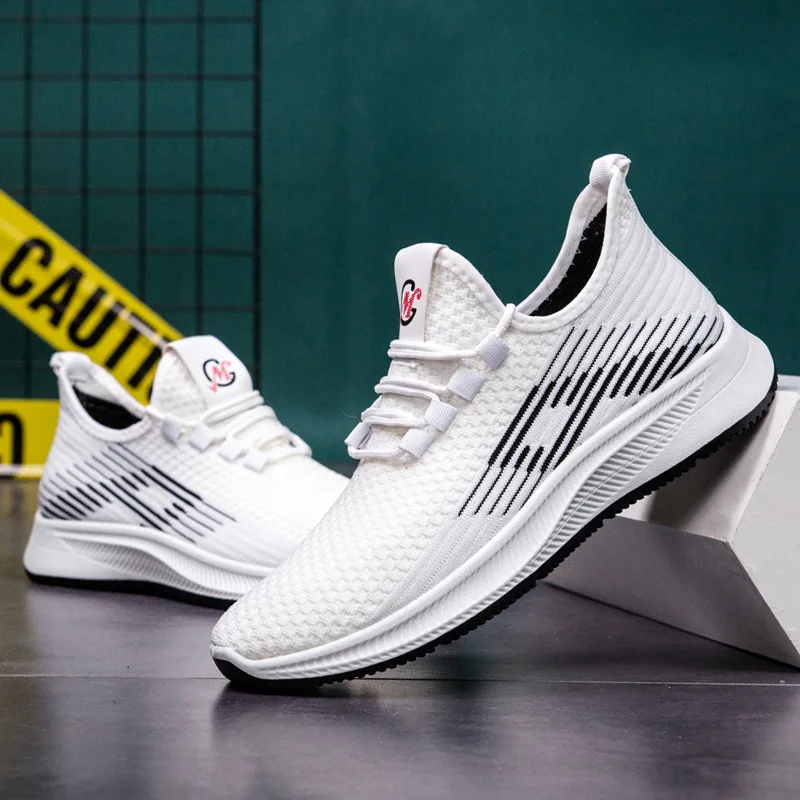 

2021 New Men's Shoes Breathable Mesh Men's Casual Shoes Trendy Stylish and Lightweight Running Sneakers Flat Shoes