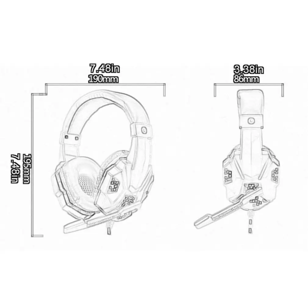 

Computer headset for PS4 game luminescence Headphones PC luminous headphones headset for gaming wired headphones