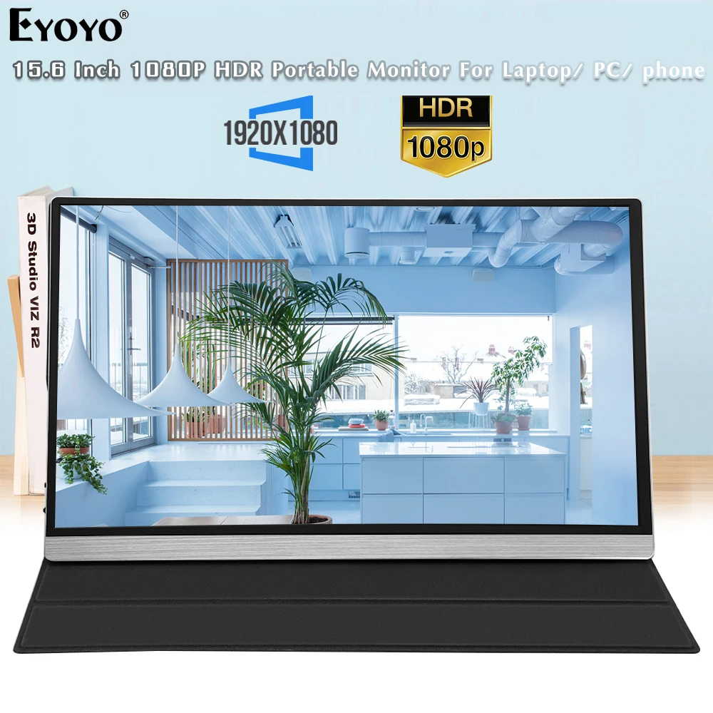 

Портативный монитор Eyoyo EM15FX, 15,6 дюйма, IPS-экран, FHD, 1080P, USB Type-C, HDMI, дисплей для PS4 Switch, XBOX, Samsung, Huawei, с чехлом