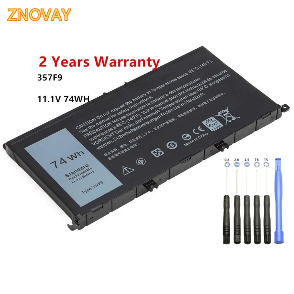 ZNOVAY 357F9 Батарея для Dell Inspiron 15 7000 7559 7557 7566 7567 5576 INS15PD 1548B 1748B 1848B 11 1 V 74WH|Аккумуляторы