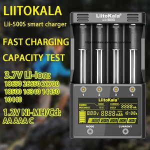 liitokala18650charger lii 500s pd4 s6 500 20700b lcd 3 7v 21700 16340 14500 26650 aa lithium nimh battery fast nitecore free global shipping