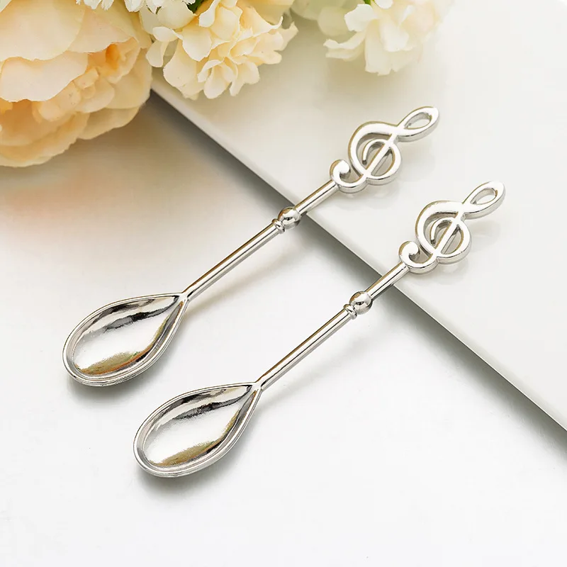 50 комплектов 2 шт./компл. креативные кофейные ложки для музыкальных нот с белой