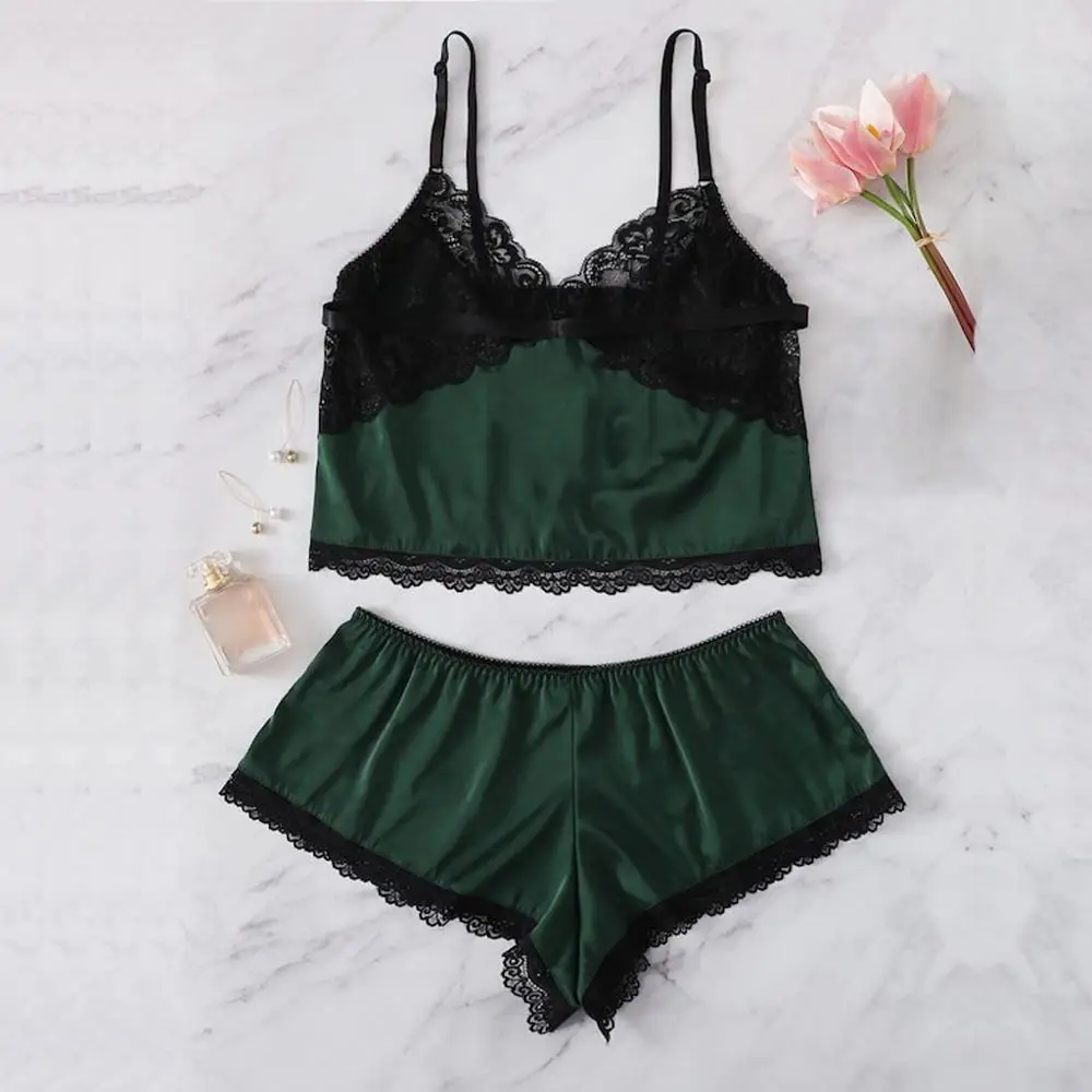 Sexy Lingerie Female Winter Water Soluble Floating Flower Eyelash Lace Perspective Temptation Sling Nightgown Sleepwear Set New | Женская