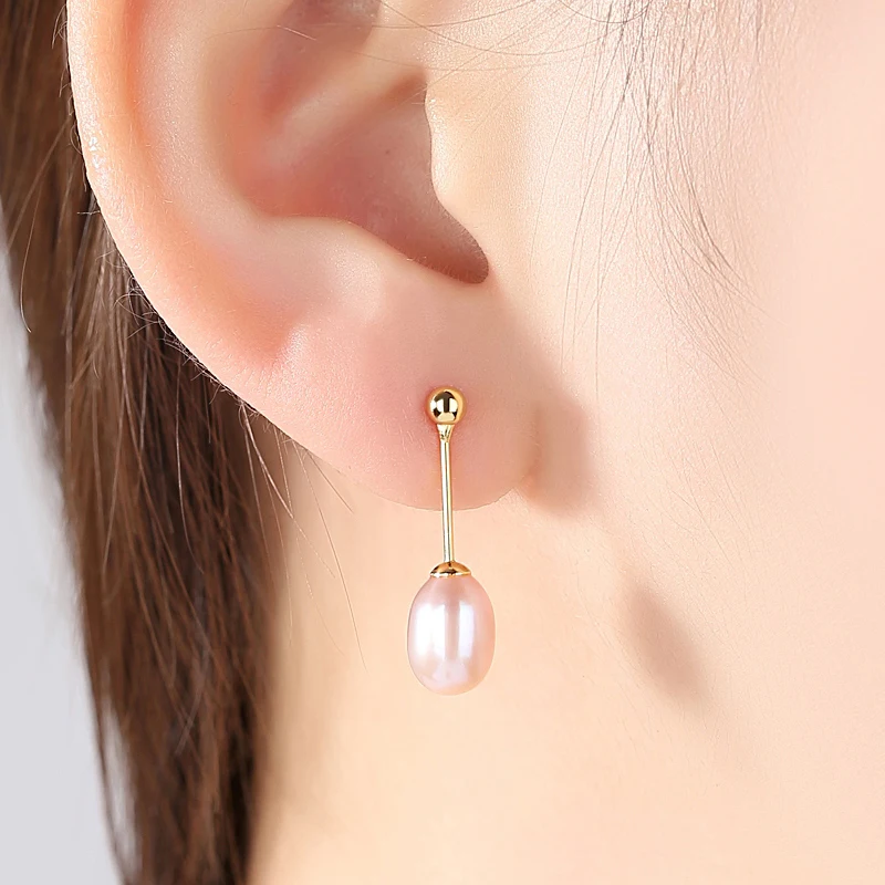 DOTEFFIL Новые 100% 925 Серебряные висячие серьги 8 мм Серьги из натурального