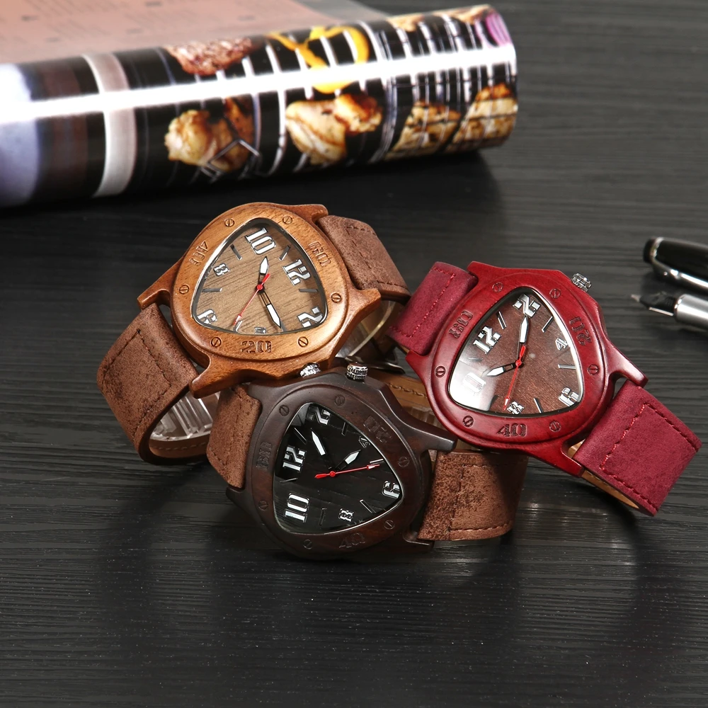 Мужские часы черные из натурального дерева мужские простые бамбуковые наручные