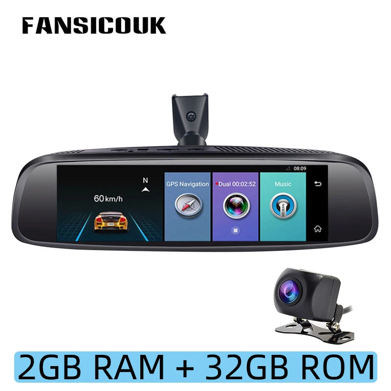 FANSICOUK 4G Android 5,1 Автомобильный видеорегистратор Камера ADAS 1080P 2GB ram Dash Cam 8 ''зеркало заднего вида gps wifi ночное видение Авто регистратор E2