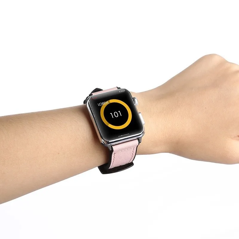 Кожаный силиконовый ремешок для apple watch, 44 мм, серия 4, 3, 2, 1, ремешок для iwatch, 38 мм, 42 мм, браслет с петлей, аксессуары для замены запястья