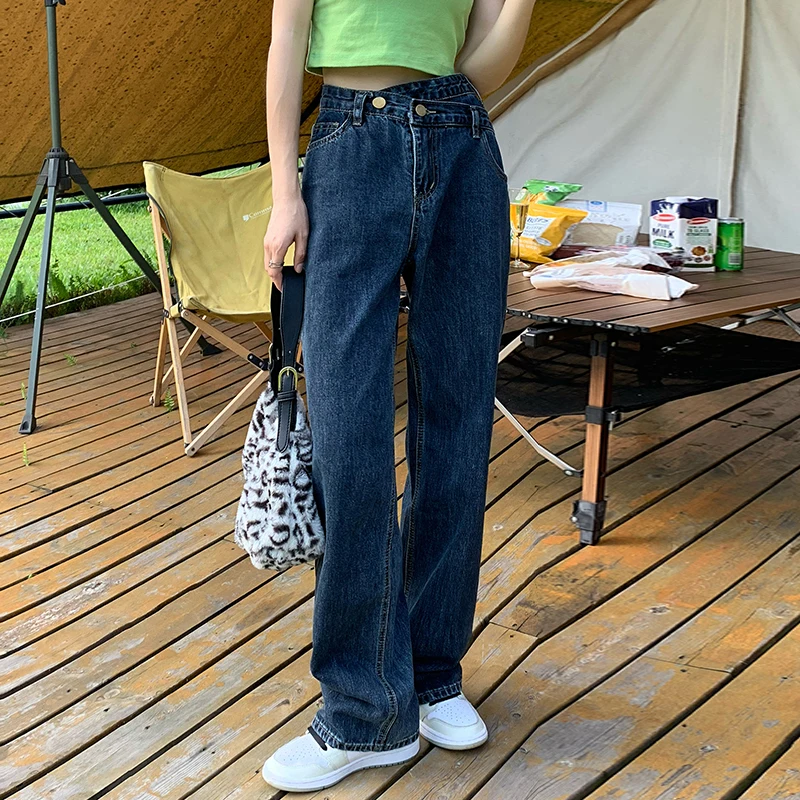 

Jeans Women Denim Pants Denim Clothing Vintage Pants Boyfriend Jean 2021 Streetwear Straight PantsWide Leg Jeans Casual Loose
