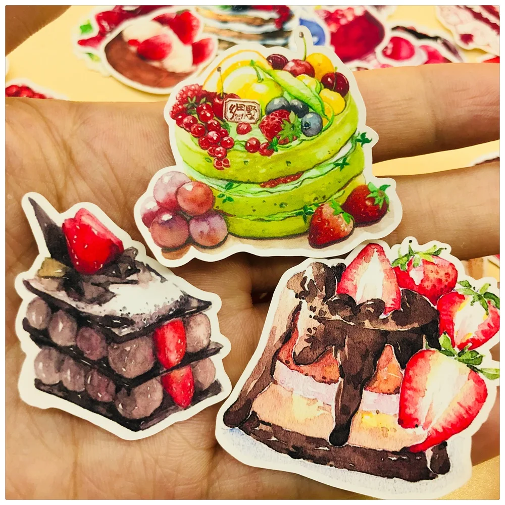 

30Pcs/Set Hand Draw Fruit Cake Strawberry Sticker DIY Craft Scrapbooking Album Junk Journal Planner Decorative Stickers