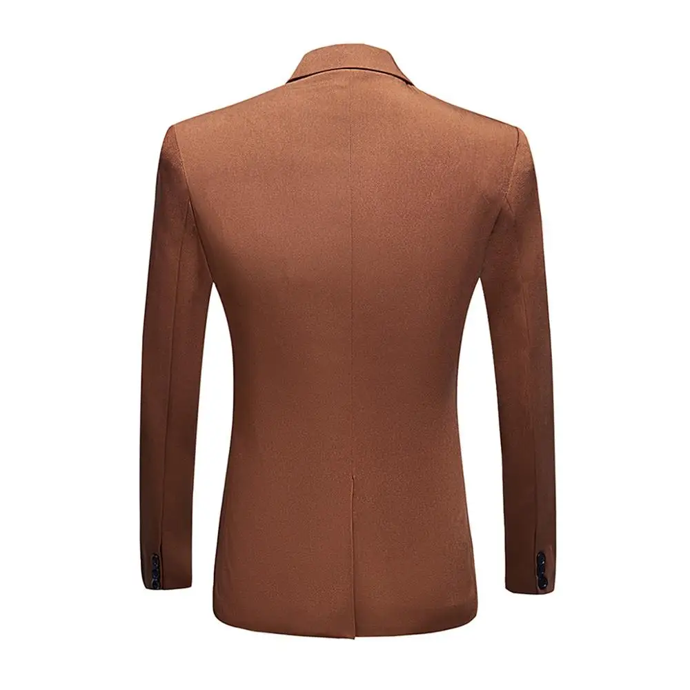 Мужской однотонный повседневный костюм из двух предметов (пиджак + брюки) для