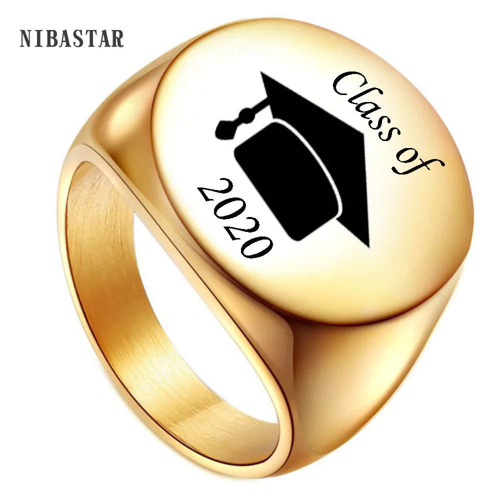 

Personality Graduation Anniversary Men Rings For Gift Stainless Steel Customize Stainless steel Jewelry Ring Wholesale