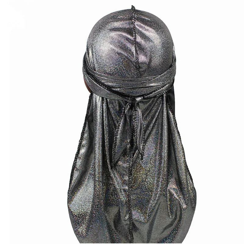 

Fashion Men's Shiny Silky Durags Turban Hat Men Silk DuRag Doo Rag Hair Accessories Pirate Hat Headwear Bandanas