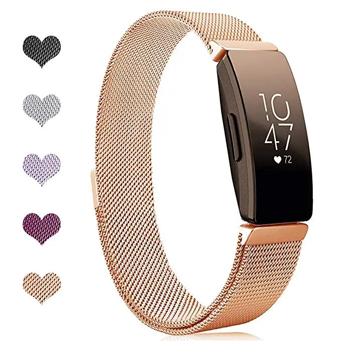 Ремешок для часов Fitbit Inspire HR ремешок Inspire ремешки металлический магнитный с миланским плетением Замена Петли Для Fitbit Inspire Band - Цвет: 2