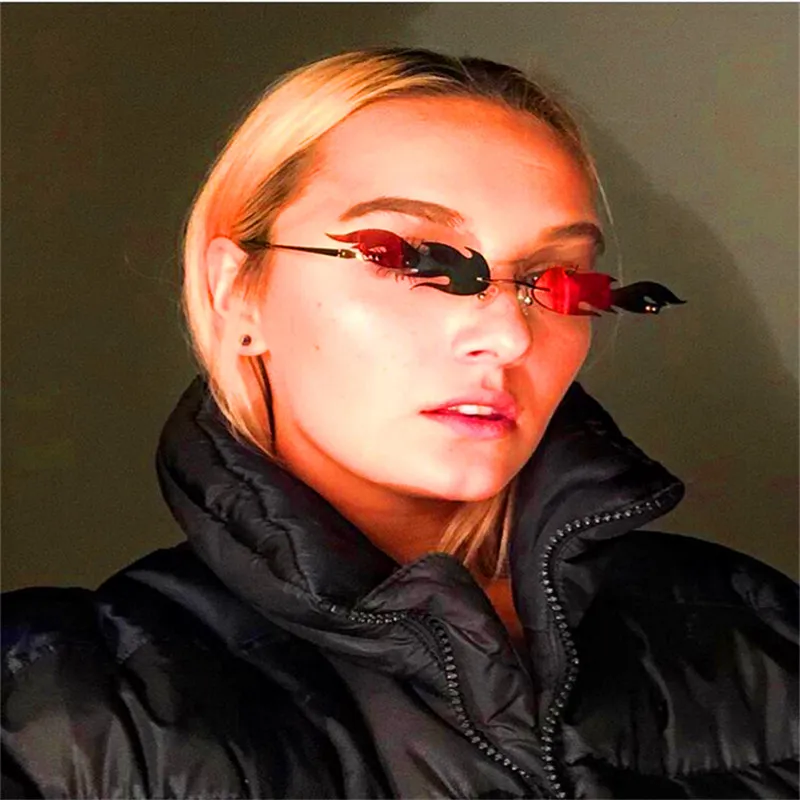 Мужские и женские солнцезащитные очки без оправы роскошные трендовые в