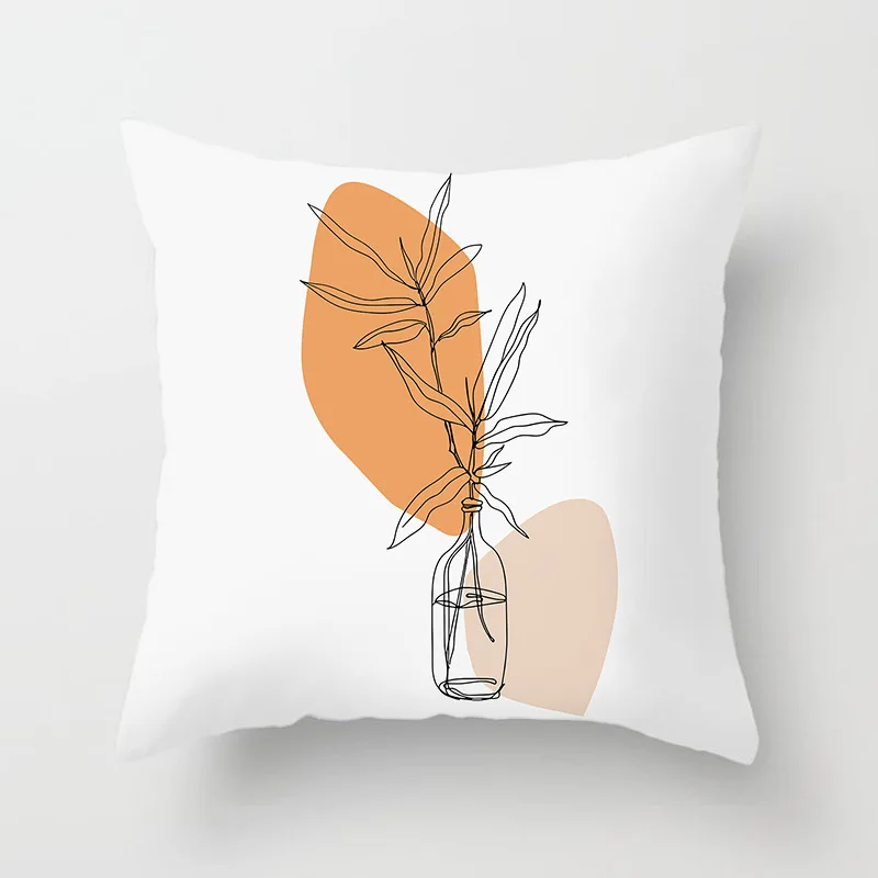 

Brand New Nordic Simple Abstract Line Drawings Cushion Case Morandi Decorative Pillows Case Modern Livingroom Sofa Throw Pillows