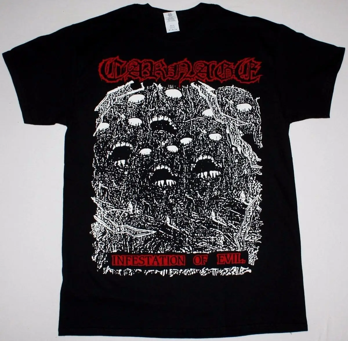 CARNAGE INFESTATION OF EVIL CARCASS DISMEMBER ARCH ENEMY Новая Черная футболка с принтом из чистого хлопка