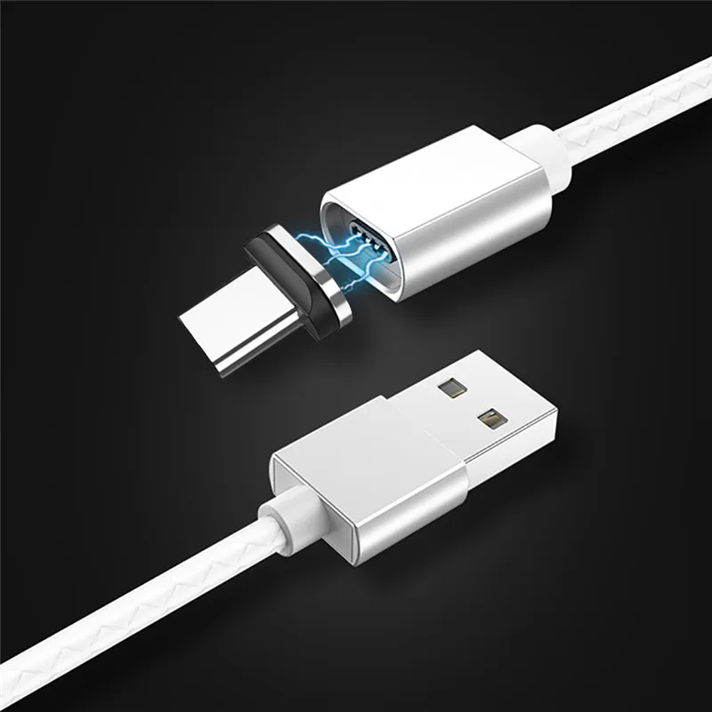White Type C Cable 3A(Max) Магнитный кабель для быстрой зарядки usb type C Micro USB для xiaomi samsung huawei iPhone Магнитный кабель для синхронизации данных USB C кабели - Цвет: White Type C Cable