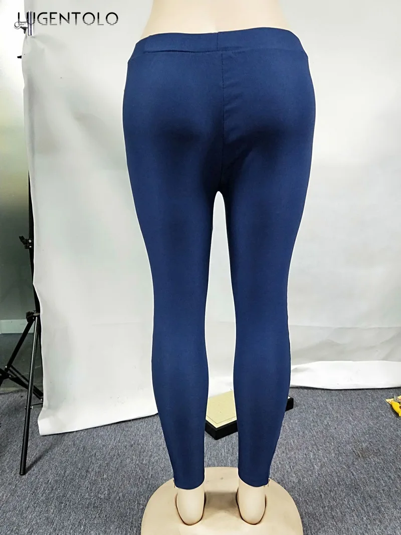 

Lugentolo Pants Women Summer Slim Fit Solid Elastic Waist Scratched Mid Pleated Casual Fashion Plus Size Women Pants