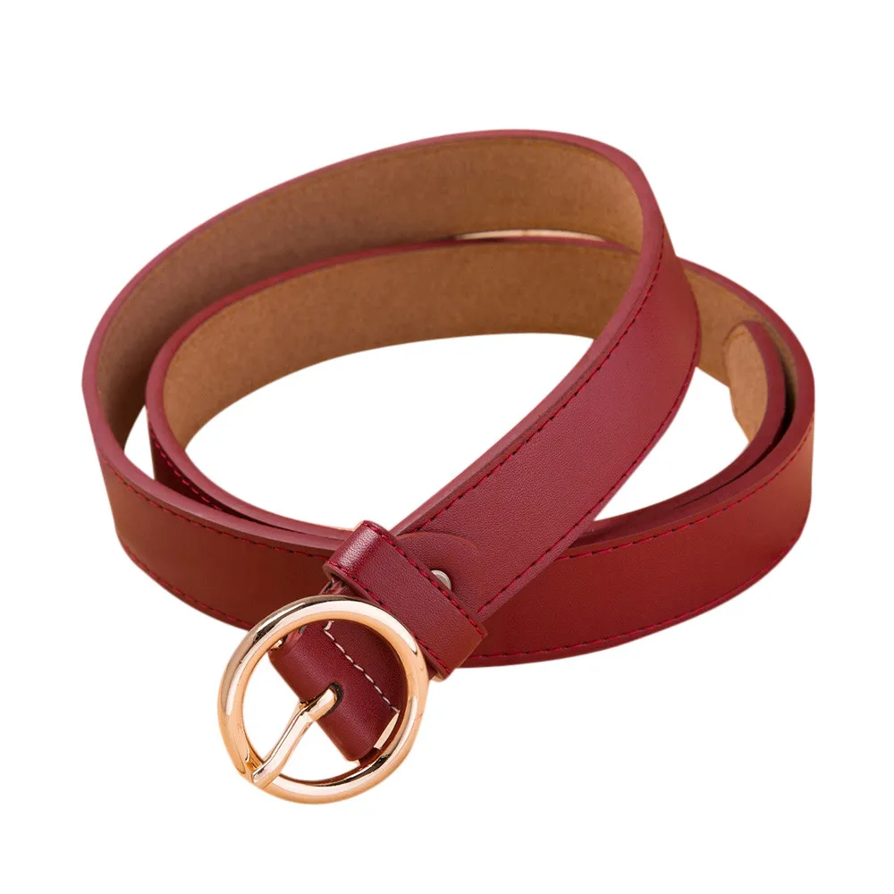 Cinturones para mujer женский ремень модный однотонный цвет модные женские винтажные аксессуары Повседневный тонкий кожаный ремень для отдыха