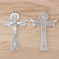 5 pieces large jesus christian cross crucifix charms pendants for necklace jewelry making 77x50mm