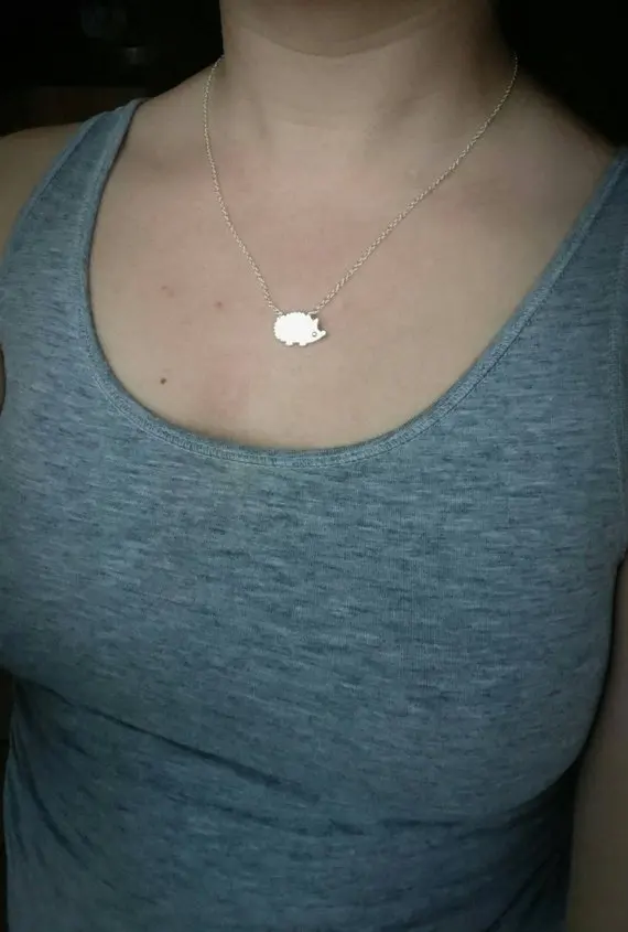 Цепочка с подвеской в виде Ежика Женская ожерелье простым мультяшным животным