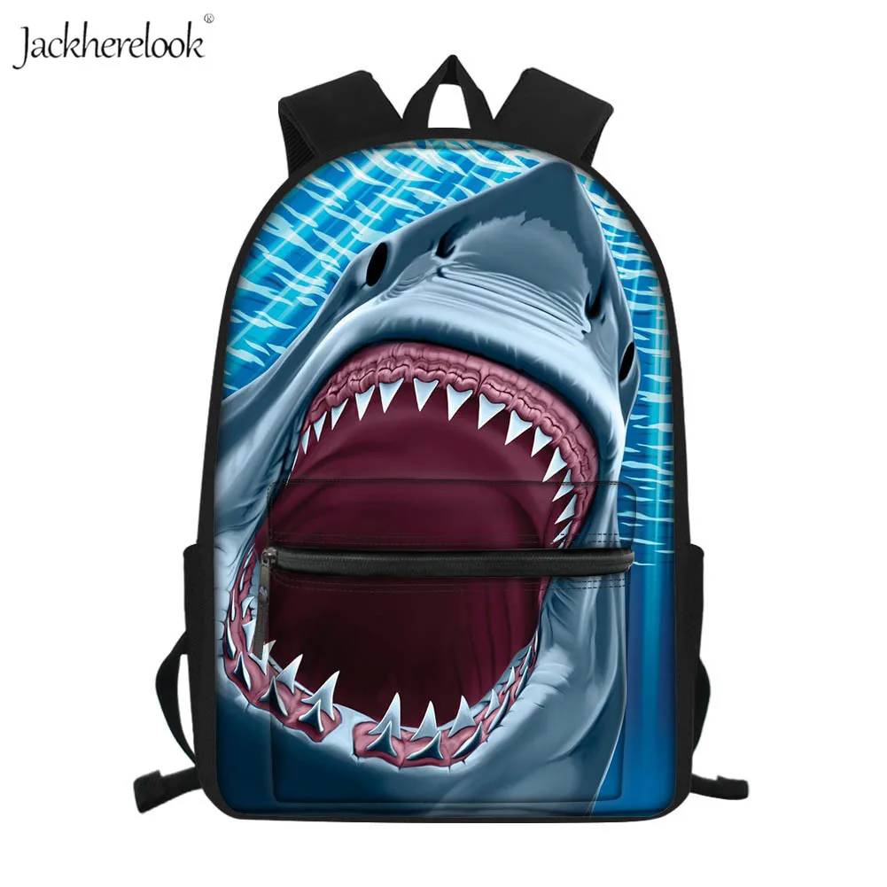 

Jackherelook 3D большая белая акула Детская школьная модель для мальчиков детские школьные сумки Сумки для подростков сумки для книг Mochila