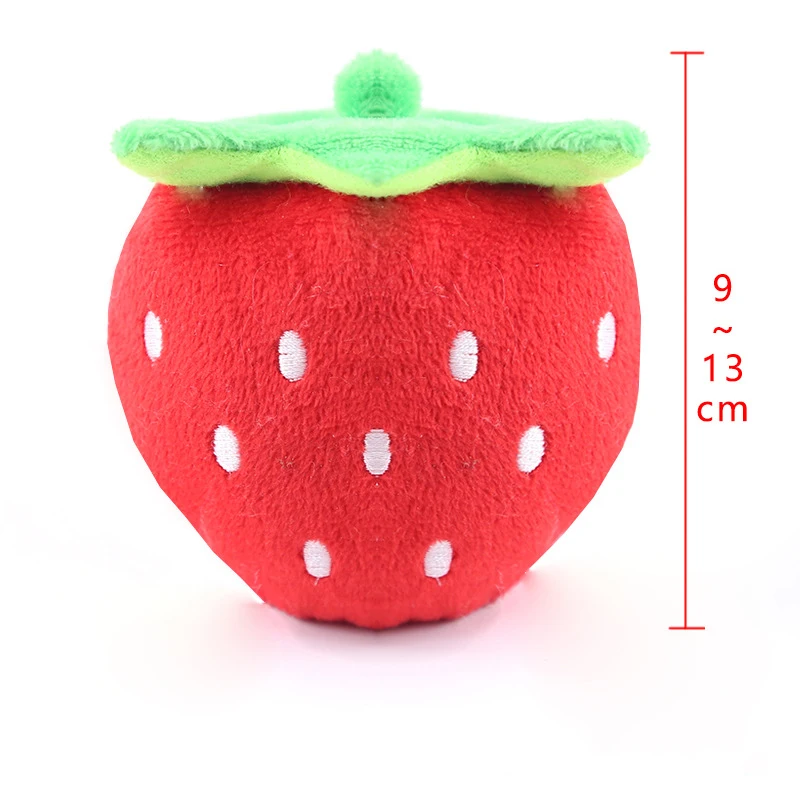 red strawberry Животные игрушки Мультяшные собачки набитый крякающий питомец игрушка милый плюшевый пазл для собак кошка жужжащий скрипач игрушка для домашних животных - Цвет: red strawberry