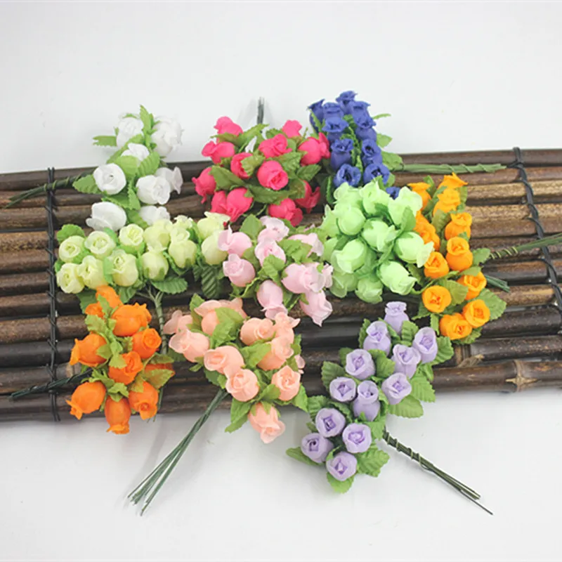 15 шт. 10 см мини розы ткань искусственный цветок букет Искусственные цветы для