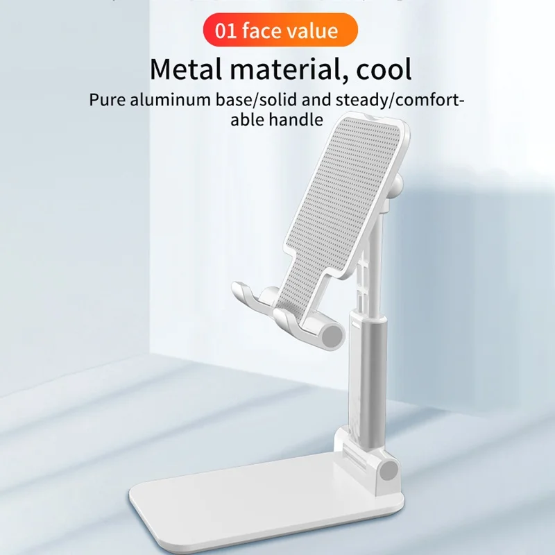 foldable metal desktop phone stand holder adjustable alloy portable ergonomic design mobile phone anti skid pads holder free global shipping