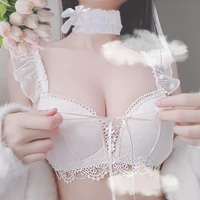 japanese sexy bandage bra brief set underwear women lolita seamless bra panties clothes kawaii lingerie femme blue pink 2021 new