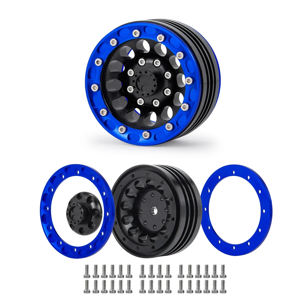 

YEAHRUN 2# Metal Alloy 27mm Thickness 1.9 inch Beadlock Wheel Rims for Axial SCX10 TAMIYA CC01 D90 D110 1/10 RC Crawler Car