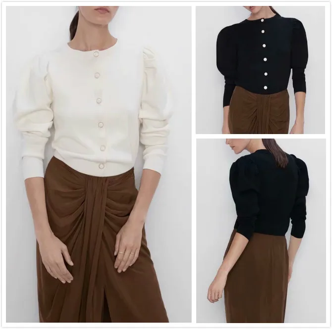 Осень-зима 2019 Женский вязаный кардиган пальто Повседневный однотонный Круглый