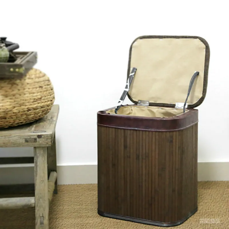 Табурет для хранения из натурального бамбука с поролоновым сиденьем домашняя