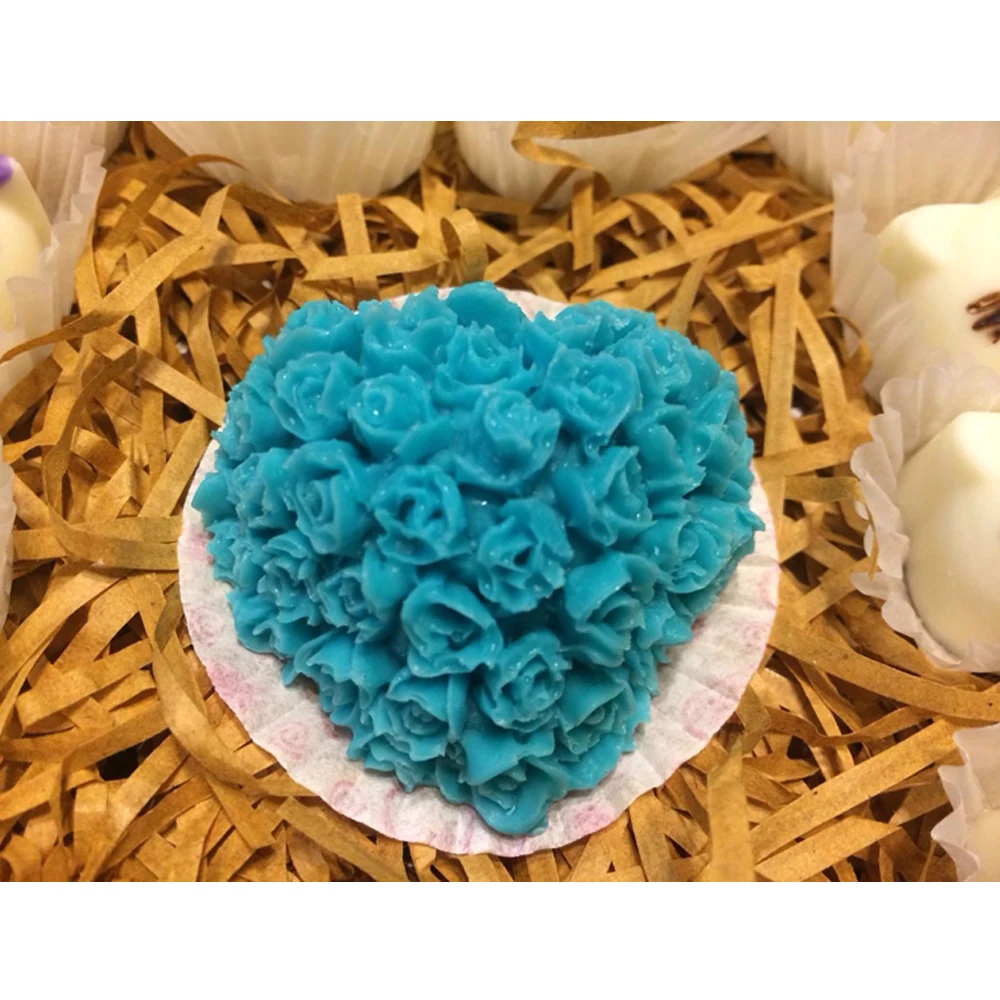 3D в форме сердца силиконовая форма Роза для изготовления мыла шоколадная пирога